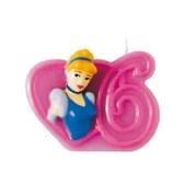 Vela número 6 Cenicienta Disney Princesas