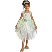 Disfraz de Tiana brillante deluxe para niña