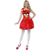 Fato de Angry Birds vermelho glamoroso para mulher