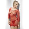 Vestido de rejilla sin costuras rojo